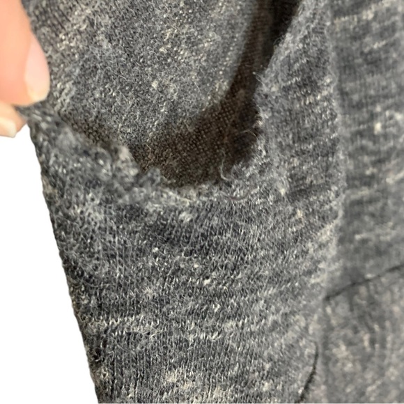 Free People Women’s Grey Long Duster  Cardigan Size Small Boho Oversized Raw Hem - Picture 14 of 16